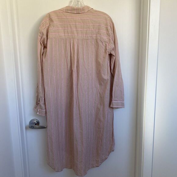 Anthropologie Long Line Cotton Shirt Cover-up Small in Neutral Motif - Picture 9 of 9